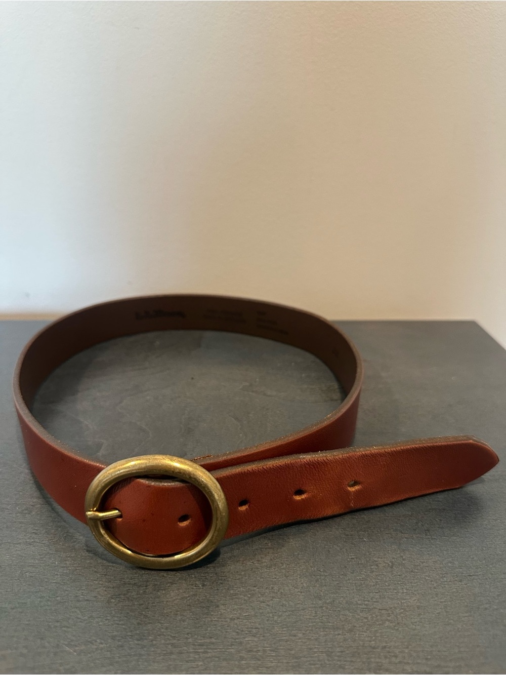 L.L. Bean Vintage Made in England, Brown Leather Belt, Size 28